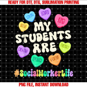 Valentine Social Worker Life Affirmations Hearts Teacher T-shirt