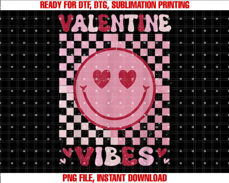 Valentine Vibes Groovy Smile Face Valentines Day Women Girls T-shirt