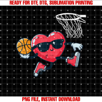 Valentines Day Basketball Dunking Sports Men Boys Kids Youth T-shirt