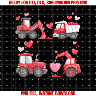 Valentines Day Construction Trucks youth Boys Kids Toddler T-shirt