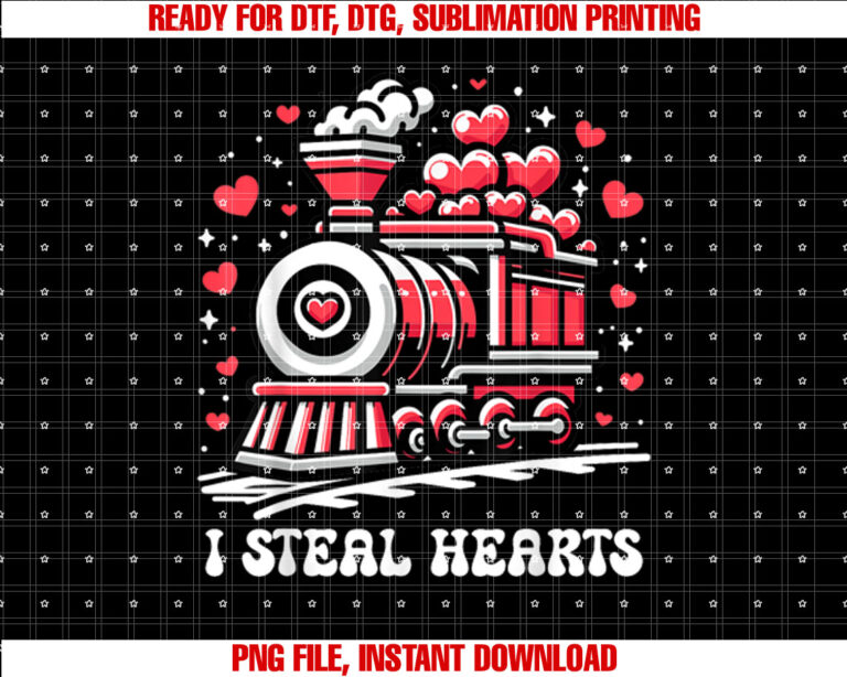 Valentines Day Cute Train I Steal Hearts Kids Boys Toodler T-shirt