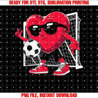 Valentines Day Football Heart Dab Soccer Men Boys Kids Teens T-shirt