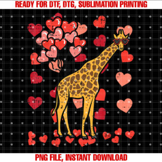 Valentines Day Giraffe Animal Boys Girls Kid Youth Men Women T-shirt