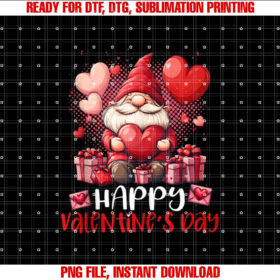 Valentines Day Gnomes Cute Red Hearts Love Gnome Women Girls T-shirt