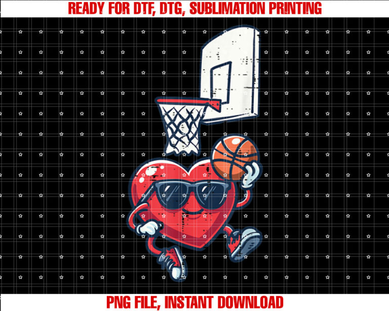 Valentines Day Heart Basketball Cute Toddler Boys Kids Men T-shirt