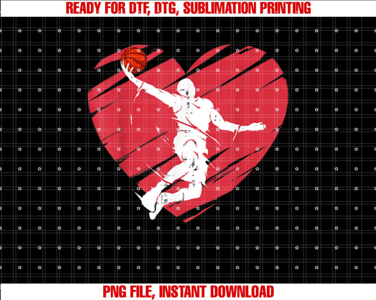Valentines Day Heart Basketball Lover Boys Girls Kids Gift T-shirt