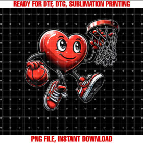 Valentines Day Heart Basketball Team Player T-shirt