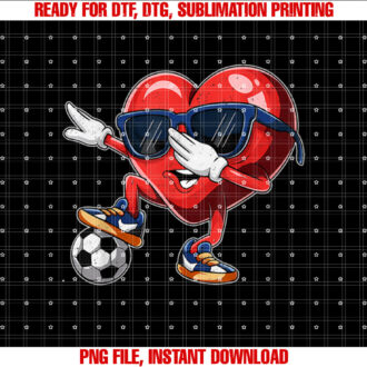 Valentines Day Heart Dabbing Heart Player Soccer Boys Girl T-shirt