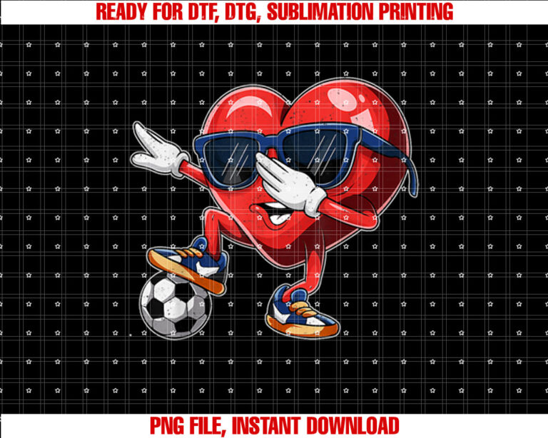 Valentines Day Heart Dabbing Heart Player Soccer Boys Girl T-shirt