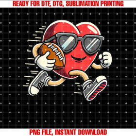 Valentines Day Heart Football Player Men Boys Kids Toddler T-shirt
