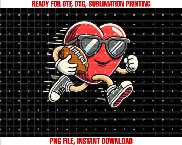 Valentines Day Heart Football Player Men Boys Kids Toddler T-shirt