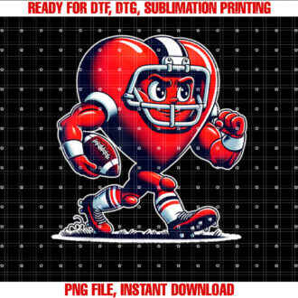 Valentines Day Heart Football Player Retro Style T-shirt