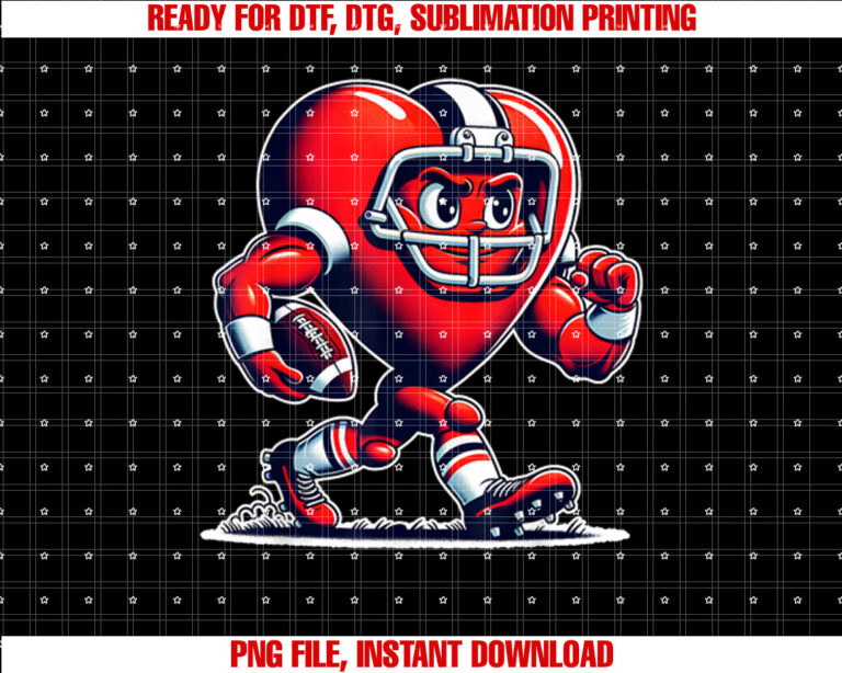 Valentines Day Heart Football Player Retro Style T-shirt