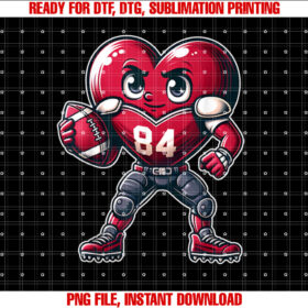 Valentines Day Heart Football Team Player T-shirt