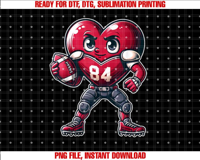 Valentines Day Heart Football Team Player T-shirt