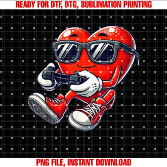 Valentines Day Heart Gamer Video Gaming Boys Men Kids Tees T-shirt