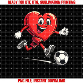 Valentines Day Heart Playing Soccer for Boys Kids T-shirt