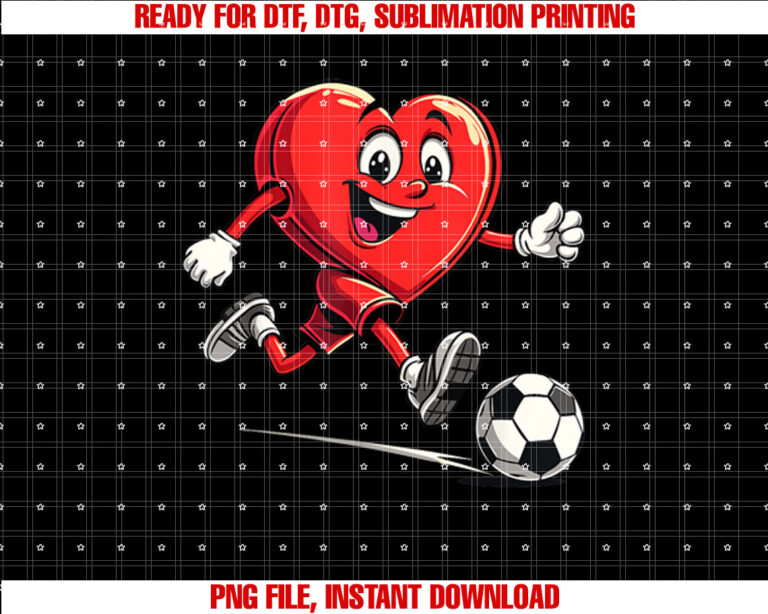Valentines Day Heart Playing Soccer For Boys Kids T-shirt