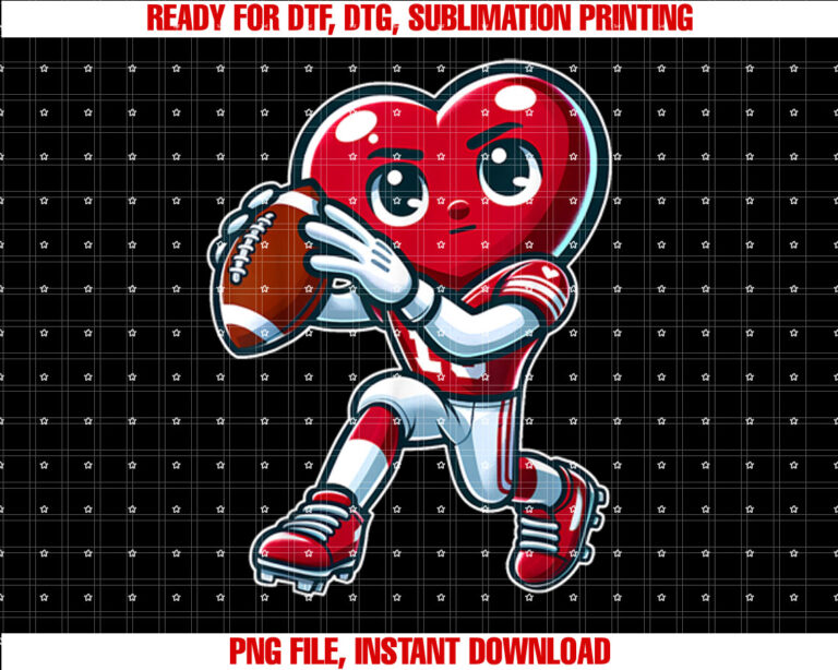 Valentines Day Heart Quarterback Football Sports T-shirt