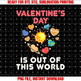 Valentines Day is Out of This World Heart Planets Space T-shirt