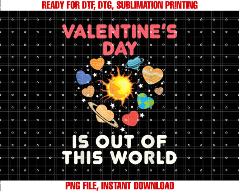 Valentines Day Is Out of This World Heart Planets Space T-shirt