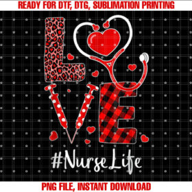Valentines Day Love Nurse Life Leopard Red Plaid T-shirt