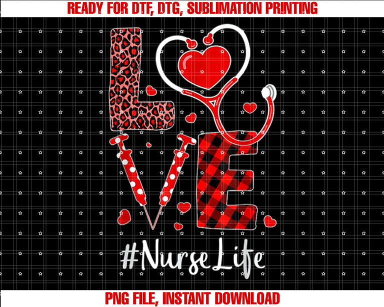 Valentines Day LOVE Nurse Life Leopard Red Plaid T-shirt