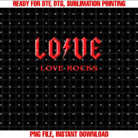 Valentines Day Rock Roll Love Rocks With Lightning Bolt T-shirt