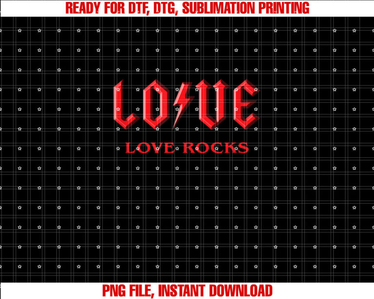 Valentines Day Rock Roll Love Rocks with Lightning Bolt T-shirt