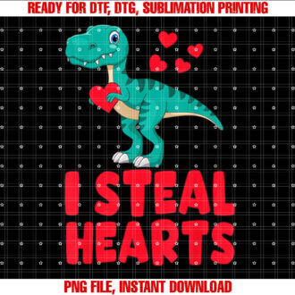 Valentines Day Kids Dino Valentines Boy I Steal Hearts T-shirt