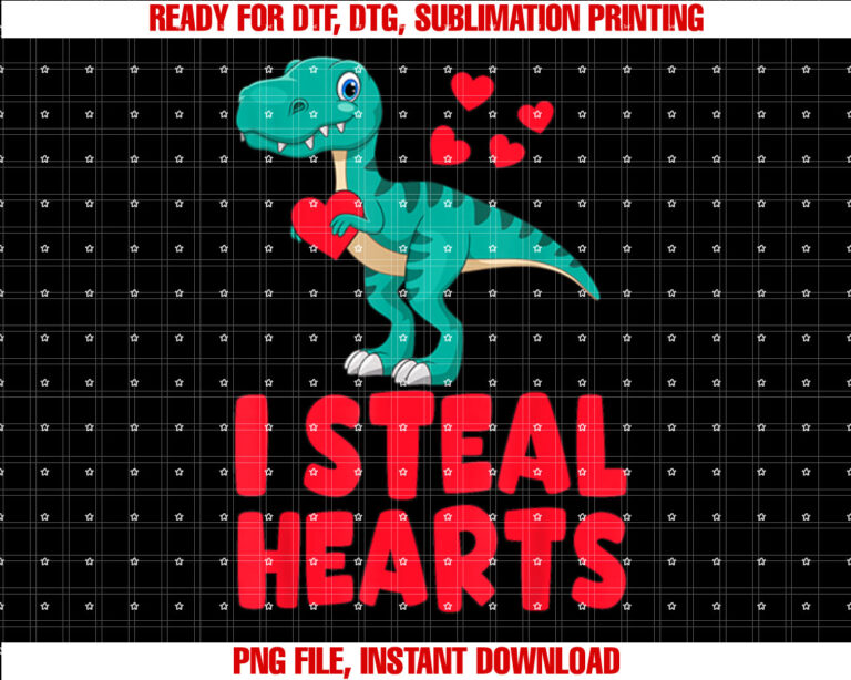 Valentines Day Kids Dino Valentines Boy I Steal Hearts T-shirt