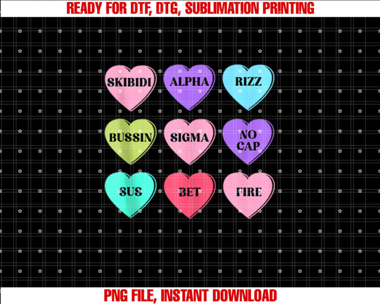 Valentines Day Skibidi Rizz No Cap Gen Z Slang Hearts Top T-shirt