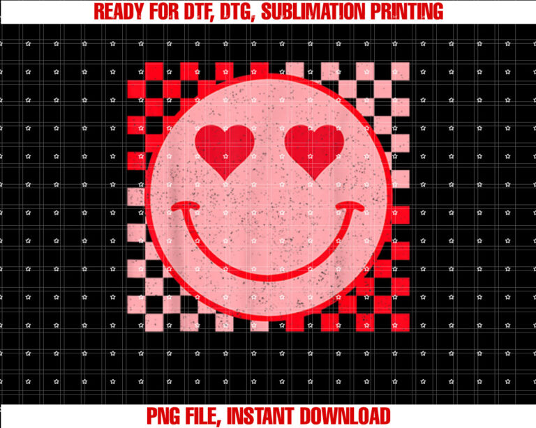 Valentines Day Smile Face Smiling Checkered Pattern Trendy T-shirt