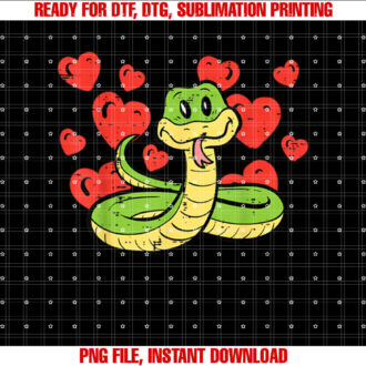 Valentines Day Snake Hearts Funny Animal Men Women Kids T-shirt