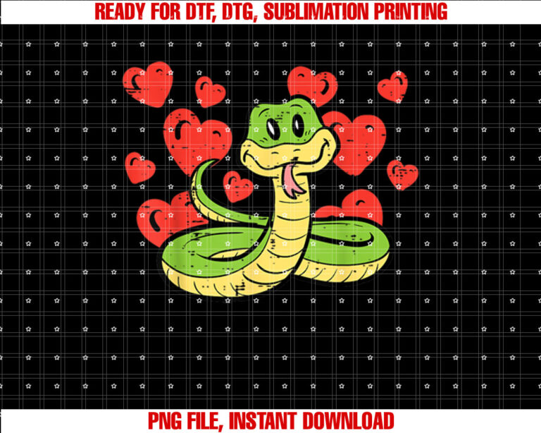 Valentines Day Snake Hearts Funny Animal Men Women Kids T-shirt