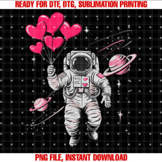 Valentines Day Space Astronaut Heart Balloons Toddler Boys T-shirt