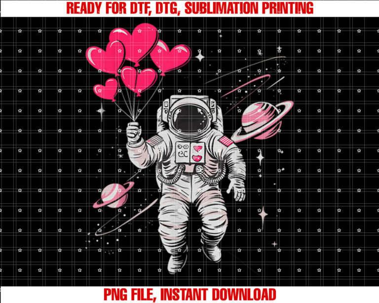 Valentines Day Space Astronaut Heart Balloons Toddler Boys T-shirt