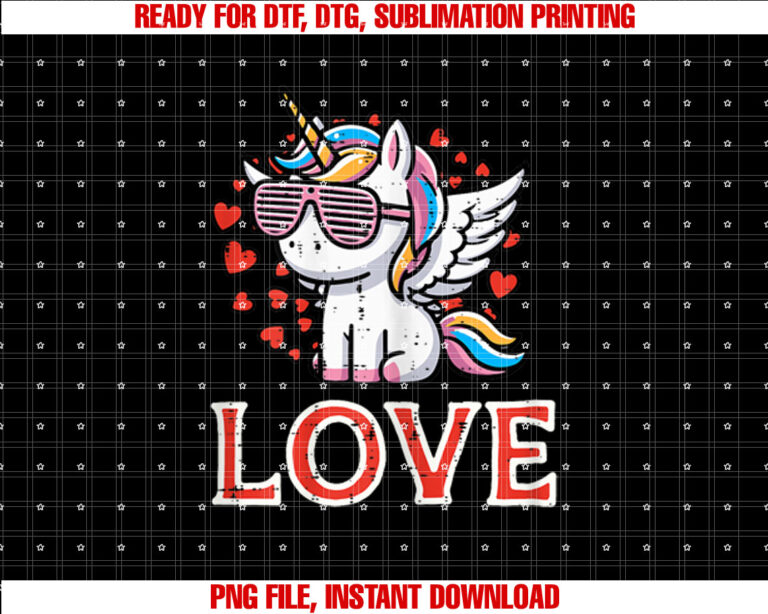 Valentines Day Unicorn Love Cute Toddler Girls Kids Women T-shirt