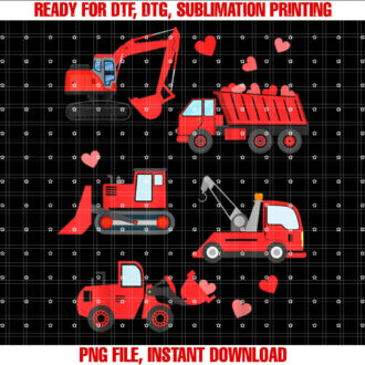 Valentines Day boys kids Toddler Construction truck hearts T-shirt