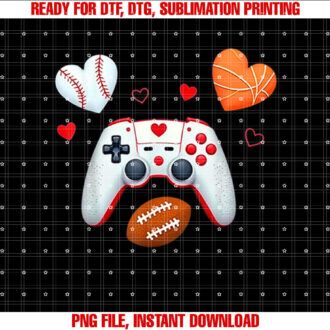Valentines Day boys men Hearts gaming Basketball Baseball T-shirt