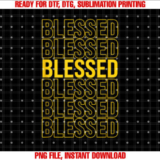 VarsityGold Yellow Blessed UniversityGold Yellow Graphic T-shirt