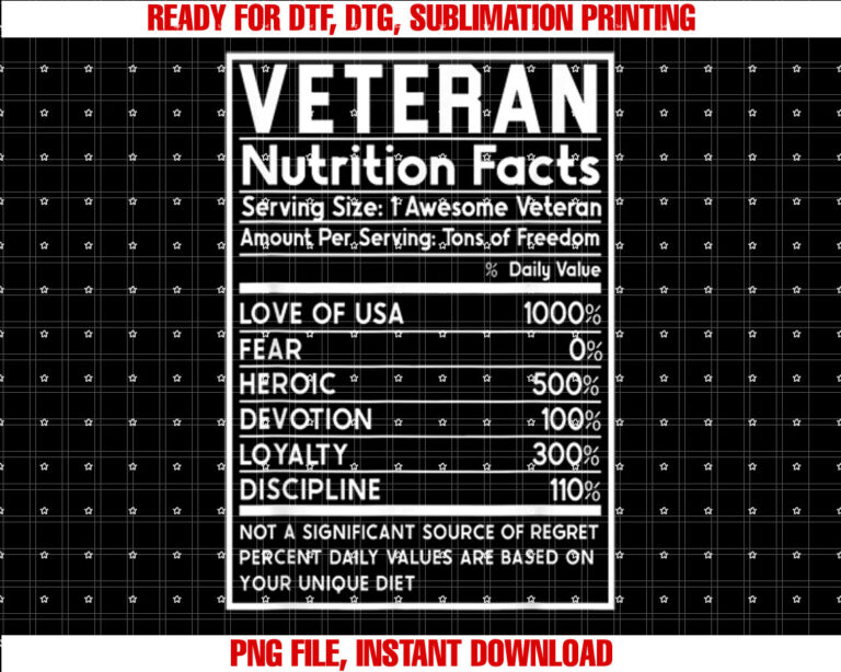 Veteran Nutrition Facts Veterans Day T-shirt