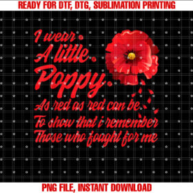 Veterans Day I Wear Red Poppy Flower Remember American Usa T-shirt