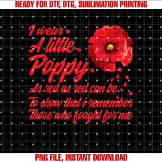 Veterans Day I Wear Red Poppy Flower Remember American Usa T-shirt