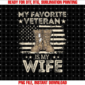 Veterans Day Military US Flag Favorite Veteran Is My Wife T-shirt
