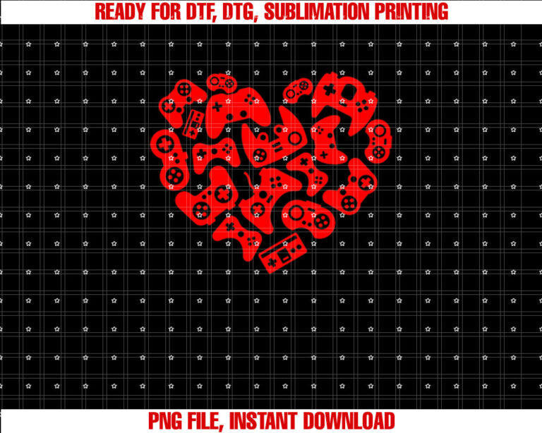 Video Game Player Heart of Controllers Valentines Day Gamer T-shirt