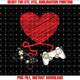 Video Gamer Heart Controllers Valentines Day Boys Girls T-shirt