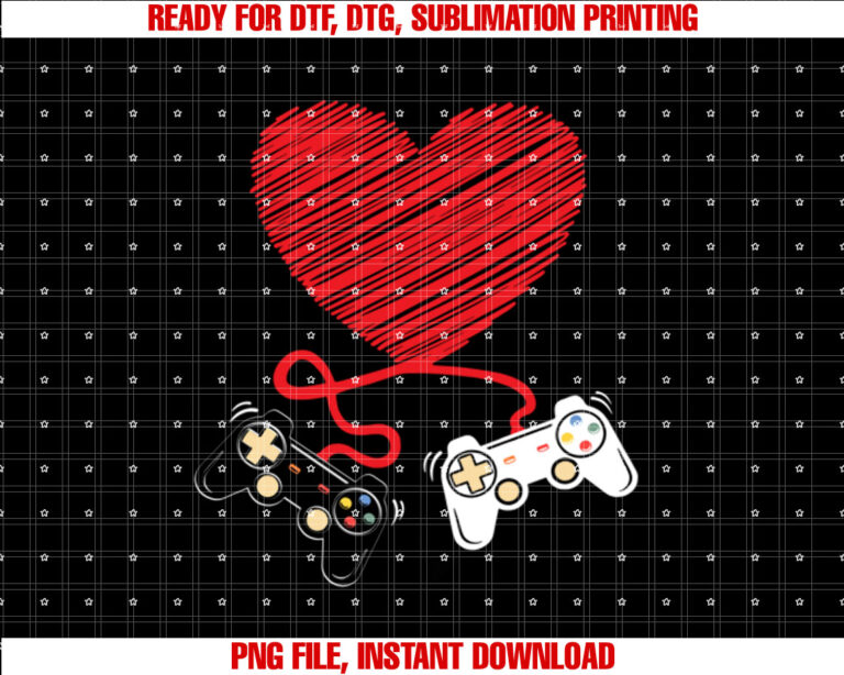 Video Gamer Heart Controllers Valentines Day Boys Girls T-shirt