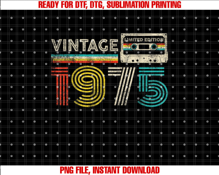 Vintage 1975 Classic Birthday 1975 Cassette Tape Vintage T-shirt