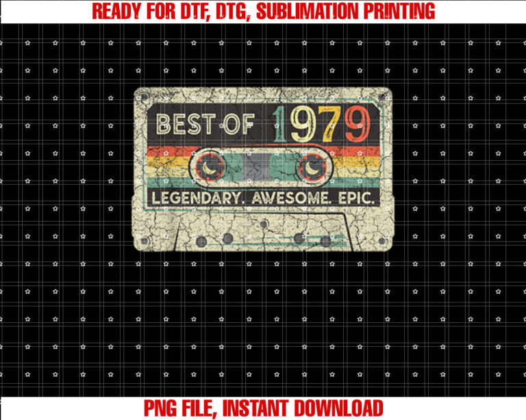 Vintage 1979 Limited Edition Cassette Tape 43th Birthday T-shirt